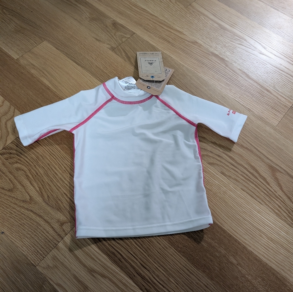 Firefly White Pink Rash Guard UV Swim Top 2 Year - New With Tags